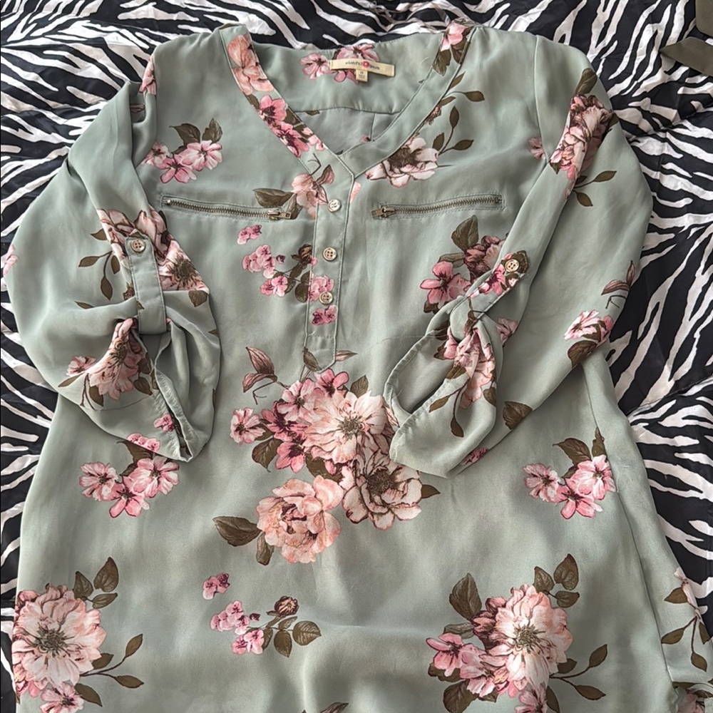 Floral Green Blouse